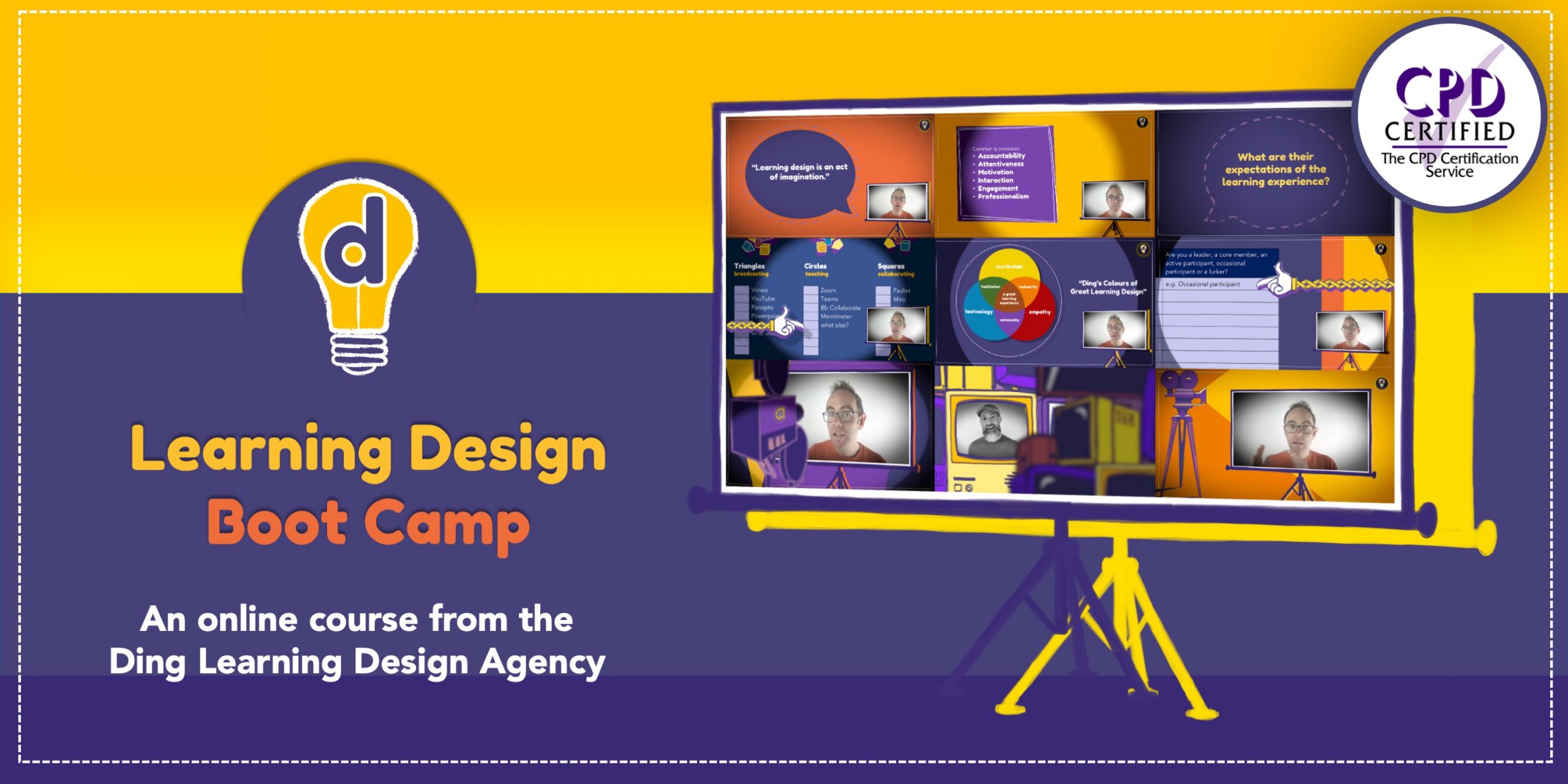 Front Page of Ding's Learning Design Bootcamp brochure