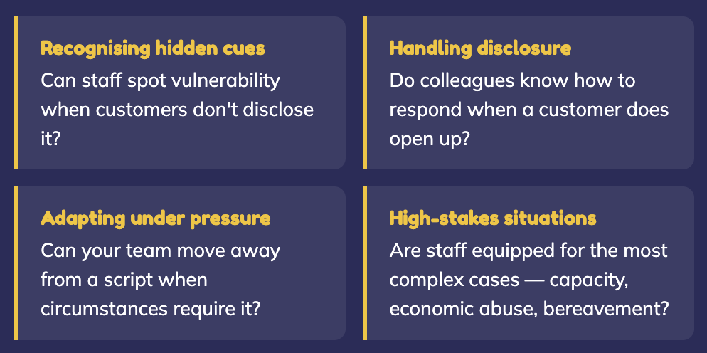 Understanding and supporting vulnerable custoemrs - Ding's diagnostic.
